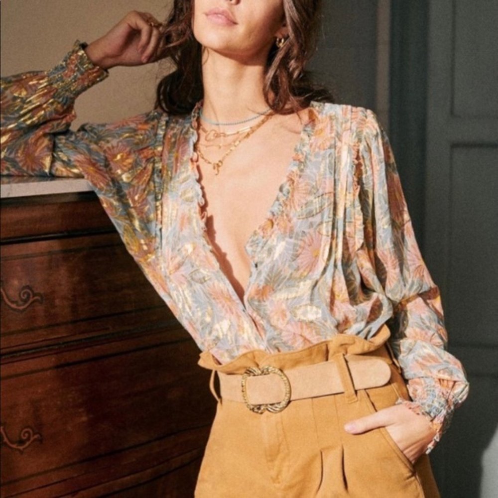 Sezane Malvina flowery jungle blouse